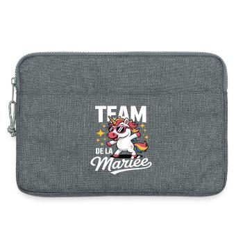 Brautteam Humor Junggesellinnenabschied Einhorngeschenk - Laptoptasche 13" - Grau meliert - Vorne