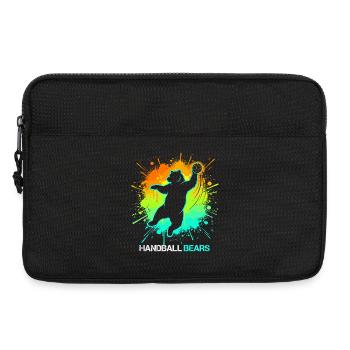 Motif de handball pour enfants animaux sportifs - Sacoche pour ordinateur portable 13 pouces - noir - Devant