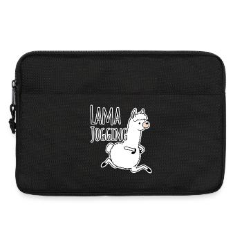 Llama jogging - funny, he jogs like a llama! - Laptop bag 13" - black - Front