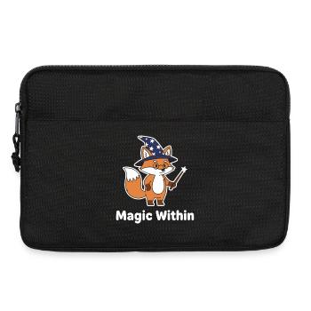 Fox Wizard Star Staff Motif - Laptop bag 13" - black - Front