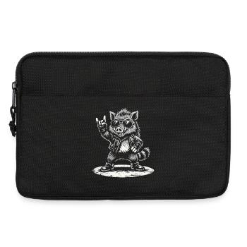 Retro Wildschwein Rock Musik Geschenk Lustig - Laptoptasche 13" - Schwarz - Vorne