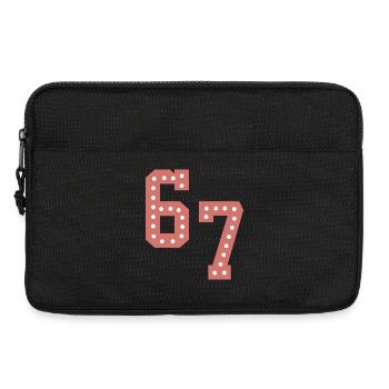 6 7 – Trendiges, minimalistisches Textdesign, - Laptoptasche 13" - Schwarz - Vorne