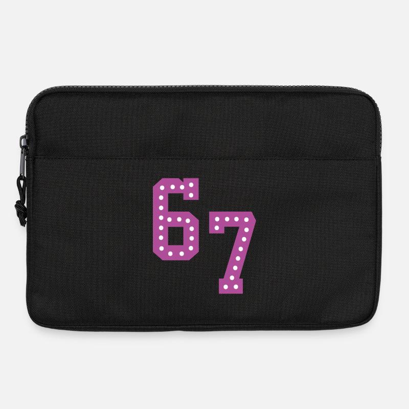 6 7 – Trendiges, minimalistisches Textdesign, - Laptoptasche 13" - Schwarz