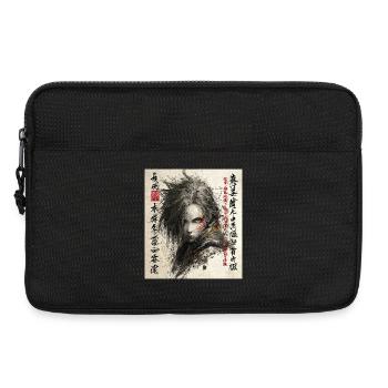 Dark Shinobi Portrait in Ink Style - Laptop bag 13" - black - Front