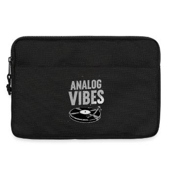 Analog Vibes – Vinyl Turntable Motif - Laptop bag 13" - black - Front