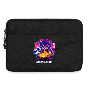 Ramen Nouilles, Amoureux des Chats, Kats Kawaii Rétro - Sacoche pour ordinateur portable 13 pouces - noir - Devant