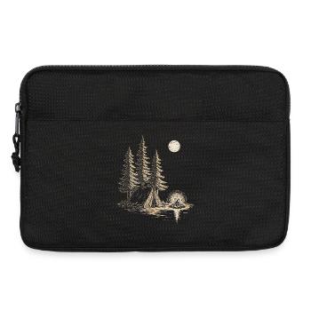 Nachtlager am Seewald mit Zelt - Laptoptasche 13" - Schwarz - Vorne