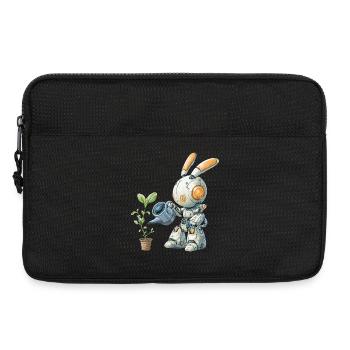 Robot rabbit watering plant - Laptop bag 13" - black - Front