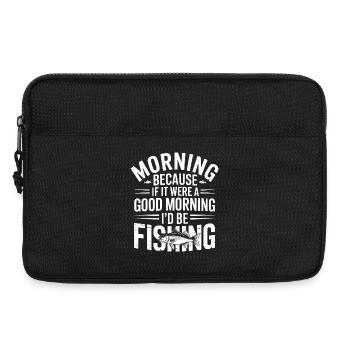 Pêche matinale : si c’était le matin - Sacoche pour ordinateur portable 13 pouces - noir - Devant