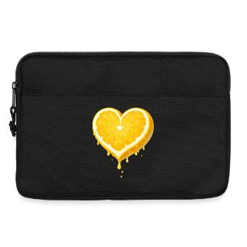 Saftige Zitrone in Herzform mit frischen Tropfen.  - Laptoptasche 13" - Schwarz - Vorne