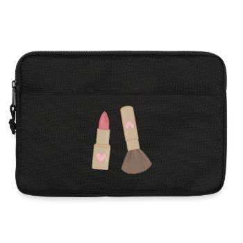 Charme rouge à lèvres et pinceau Heart Lip - Sacoche pour ordinateur portable 13 pouces - noir - Devant