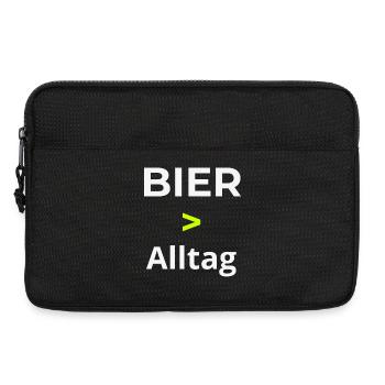 Bier > Alltag Shirt – Lustiges Frühlingsfest Bier  - Laptoptasche 13" - Schwarz - Vorne