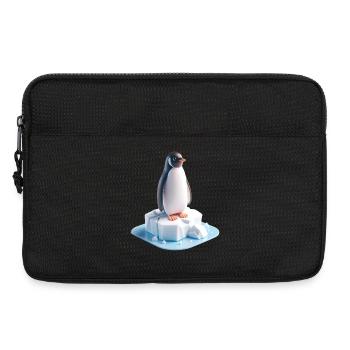 Pinguin auf Eisblock 3D - Laptop bag 13" - black - Front