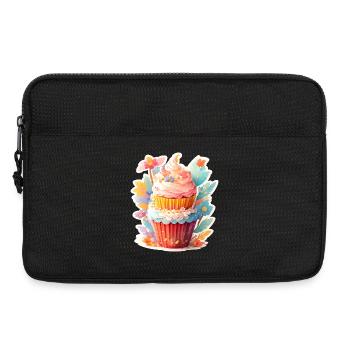Blumen Cupcake  - Laptoptasche 13" - Schwarz - Vorne