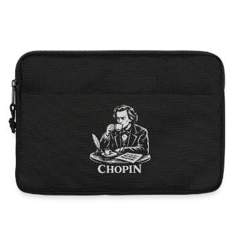 Chopin Coffee Porträt Vintage-Linienzeichnungen - Laptoptasche 13" - Schwarz - Vorne
