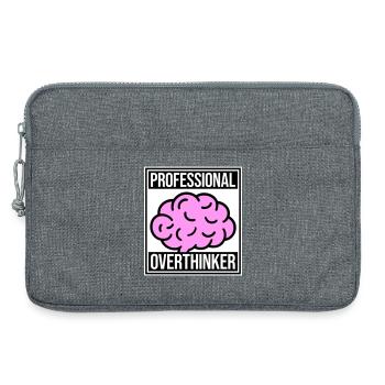 Professional Overthinker Lustig Grübeln Angst Logo - Laptoptasche 13" - Grau meliert - Vorne