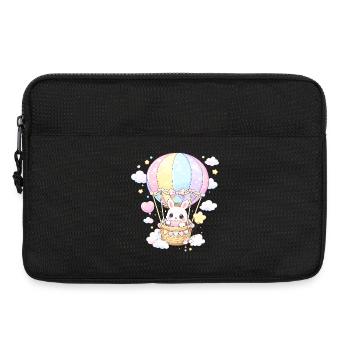 Pastell-Kaninchenballon im Himmel - Laptoptasche 13" - Schwarz - Vorne