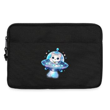 Kawaii Katzen UFO Weltraumfreund - Laptoptasche 13" - Schwarz - Vorne