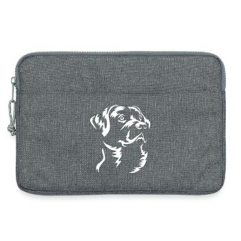 Tête du Labrador « Édition Noire » - Sacoche pour ordinateur portable 13 pouces - gris chiné - Devant