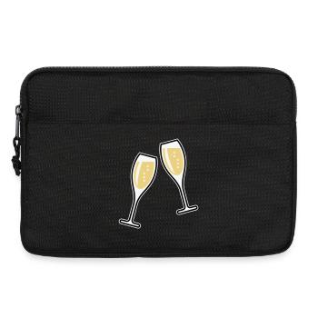 2 Sektgläser (Sekt / Oval / Zu / 3C) - Laptoptasche 13" - Schwarz - Vorne