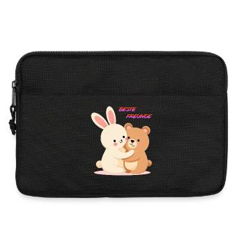 Beste Freunde Kuscheln Süße Tiere Hase und Bär - Laptoptasche 13" - Schwarz - Vorne