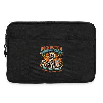 Bone Skeleton with Fairy Lights Rock Bottom - Laptop bag 13" - black - Front