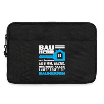 Bauherr Bier Rest regelt die Bauherrin - Laptoptasche 13" - Schwarz - Vorne