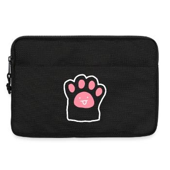 Pink Cute Cat Paw Doodle - Laptop bag 13" - black - Front