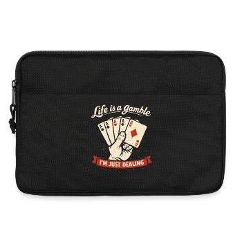 La vie est un pari, la carte de poker Dicton drôle - Sacoche pour ordinateur portable 13 pouces - noir - Devant