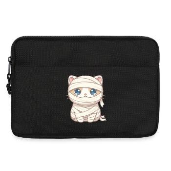 Chat en momie à Halloween - Sacoche pour ordinateur portable 13 pouces - noir - Devant