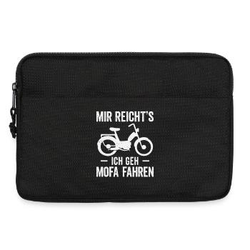 Mofa Moped Roller Mofafahrer Mofaroller - Laptoptasche 13" - Schwarz - Vorne