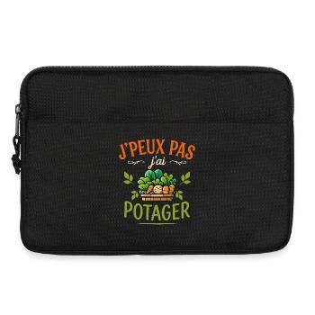 J'Peux Pas J'Ai Potager Humour Cadeau Jardinier - Sacoche pour ordinateur portable 13 pouces - noir - Devant