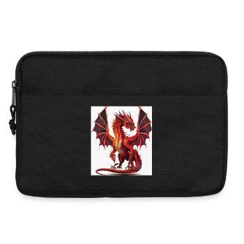 Feuerroter Drachen-Aquarell - Laptoptasche 13" - Schwarz - Vorne