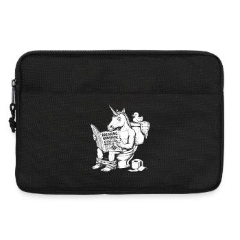 Nonsens Motiv mit Einhorn - Laptoptasche 13" - Schwarz - Vorne