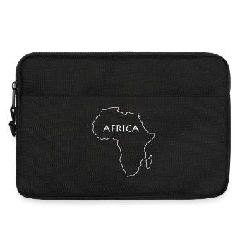 Afrika Linienkarte in Schwarz Weiß - Laptoptasche 13" - Schwarz - Vorne