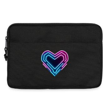 Futuristisches Neon-Herz | Cyber Heart Love Design - Laptoptasche 13" - Schwarz - Vorne