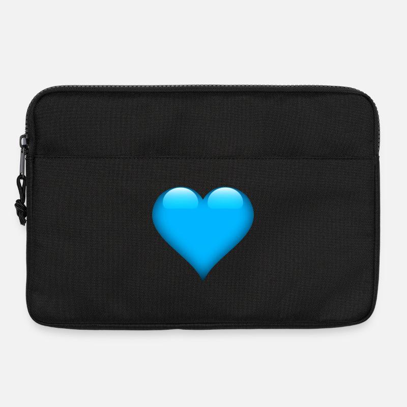 Blaues Gloss-Herz Design - Laptoptasche 13" - Schwarz