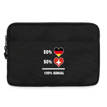 Allemagne et Suisse Genial / Cadeau drapeau - Sacoche pour ordinateur portable 13 pouces - noir - Devant