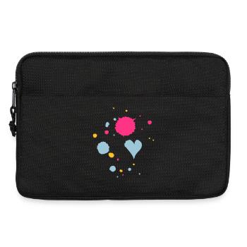 Gouttes de peinture et un coeur - Sacoche pour ordinateur portable 13 pouces - noir - Devant