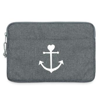 Herzanker mit Herzspitze - Laptoptasche 13" - Grau meliert - Vorne