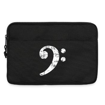 Bassschlüssel (Vintage Weiß) Bassist Bass Basser - Laptoptasche 13" - Schwarz - Vorne