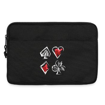 Skat Poker Jeu de Cartes Jeu Couleurs Coeur de Pique Caro - Sacoche pour ordinateur portable 13 pouces - noir - Devant