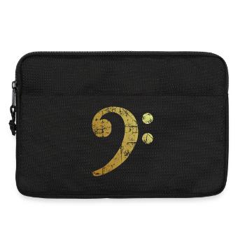 Bassschlüssel (Vintage Goldgelb) Bassisten Bass - Laptoptasche 13" - Schwarz - Vorne