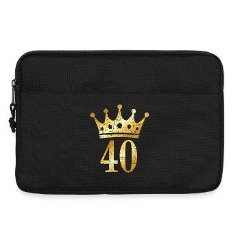 40. Geburtstag Krone (Vintage Goldgelb) - Laptoptasche 13" - Schwarz - Vorne