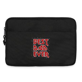 Best Dad Ever metal rock cool Spruch rot Vater - Laptoptasche 13" - Schwarz - Vorne