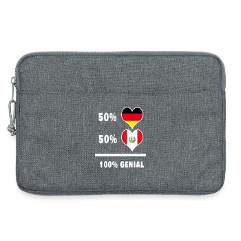 Germany and Peru Genial / Gift - Laptop bag 13" - heather grey - Front