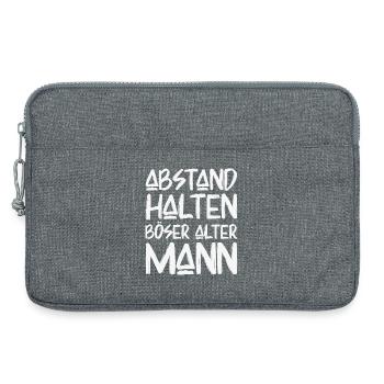 Abstand Halten Böser Alter Mann Lustige Sprüche - Laptoptasche 13" - Grau meliert - Vorne