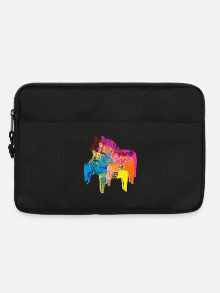 Pop Art Dala Pferde -Weihnachts Pulli Skandi Style - Laptoptasche 13" - Schwarz