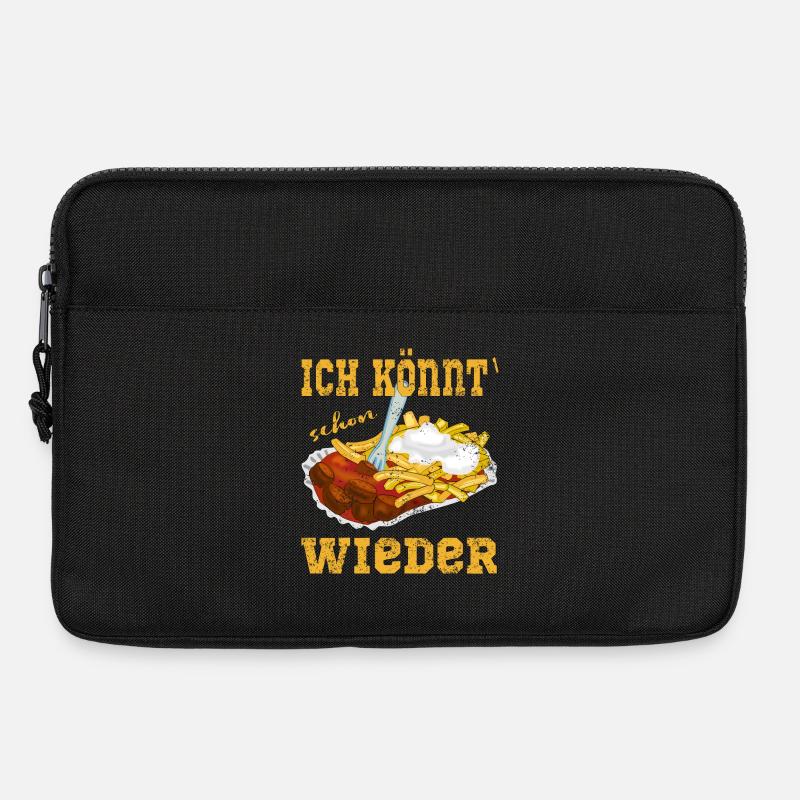 Currywurst Pommes in der Schale - Laptoptasche 13" - Schwarz