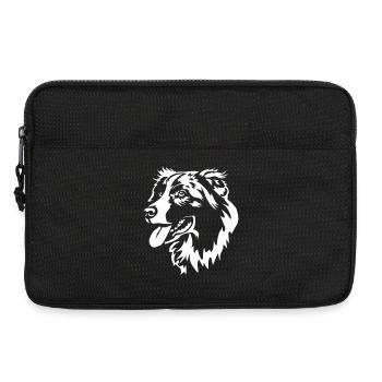Australian Shepherd Head "Black Edition" - Laptop bag 13" - black - Front